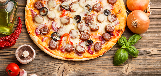 Pizza and ingredients