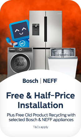 Free and Half Price Installation, plus Free Recycling with selected Bosch & NEFF appliances