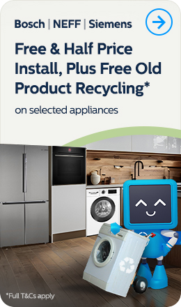 Bosch, NEFF and Siemens Free and half price installation