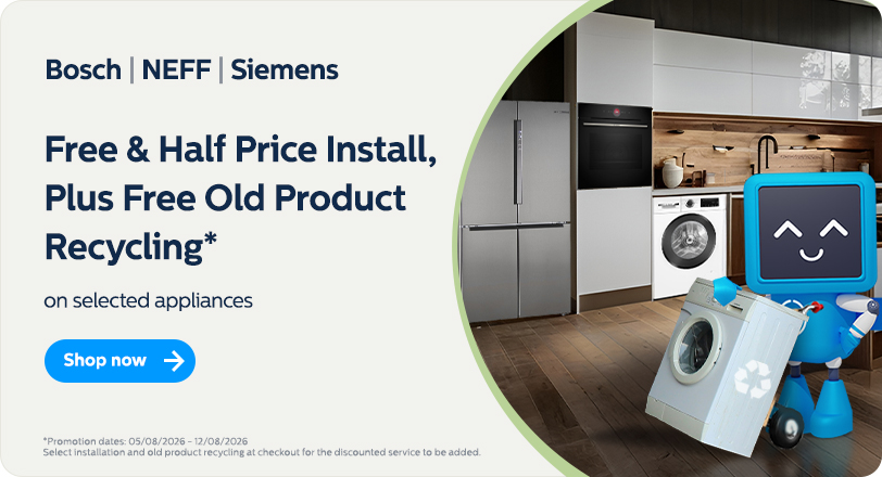 Bosch, NEFF and Siemens Free and half price installation