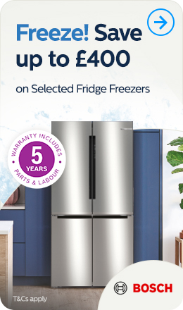 Save up to £400 on selected Fridge Freezers
