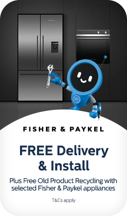Free Delivery and install with selected fisher paykel appliances