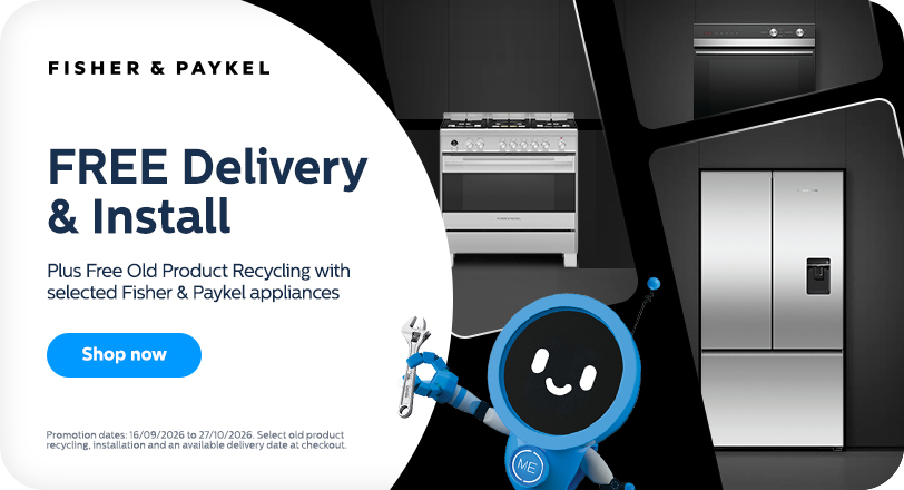 Free Delivery and install with selected fisher paykel appliances