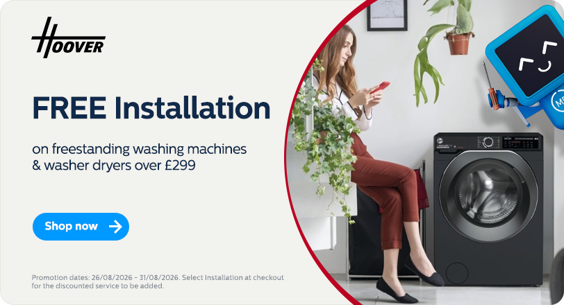 Free installation with Hoover freestanding washing machines and washer dryers over £299
