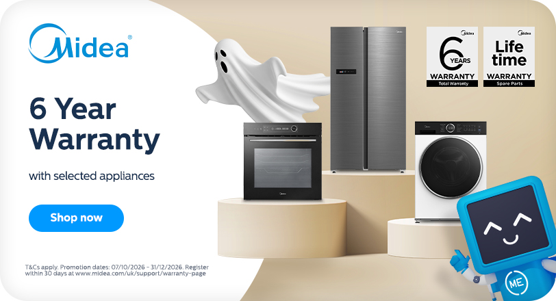 6 Year Warranty with Selected Midea appliances