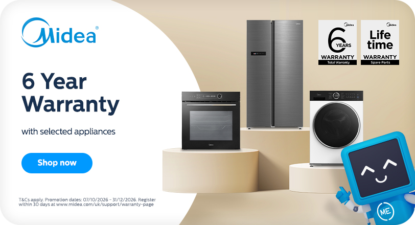 6 Year Warranty with Selected Midea appliances