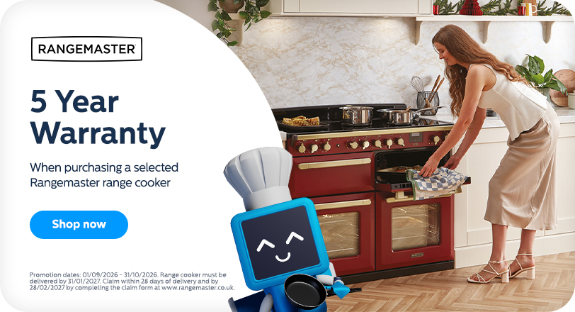 5 year warranty on selected rangemaster range cookers
