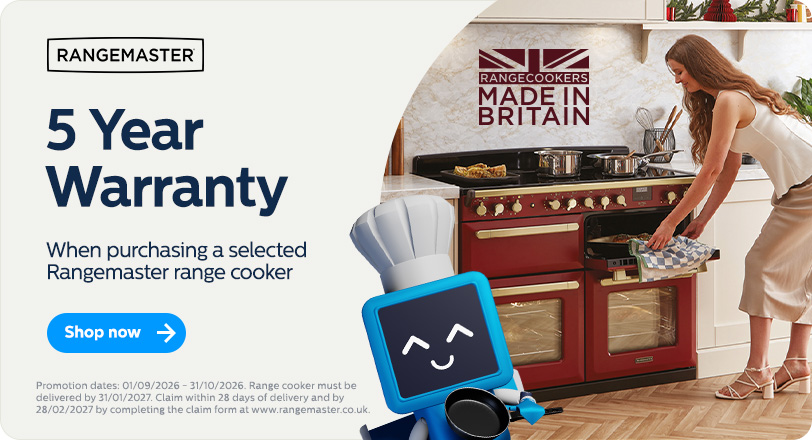 5 year warranty on selected rangemaster range cookers