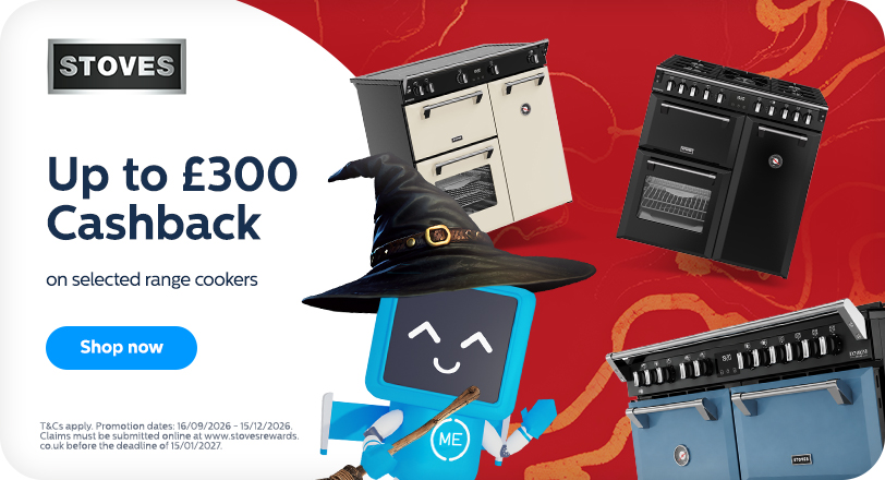 up to three hundred pounds cashback on selected stoves range cookers