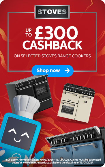 Stoves Up to£300 Cashback on Selected Range Cookers